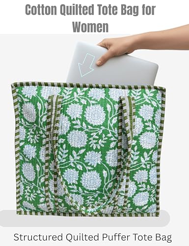 100% Cotton Quilted Tote Bag For Women