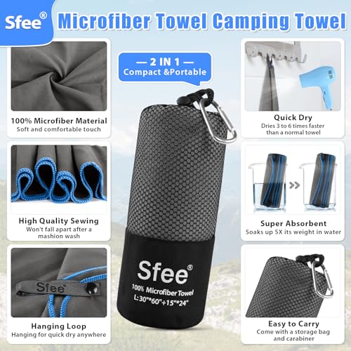 2 Pack Microfiber Travel Towel