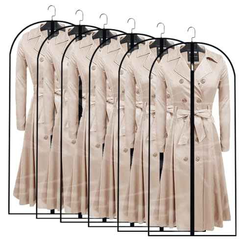 Clear Garment Bags for Hanging Clothes Travel (6 Count)