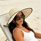 Women Twine Wide Brim Straw Hats Big Floppy Summer Hat Foldable Roll up Cap Beach Sun Hat UPF 50+