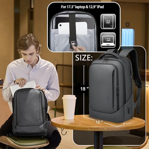 Laptop Backpack for Men for 17.3 Inch Computer Bag with USB A&C Charger