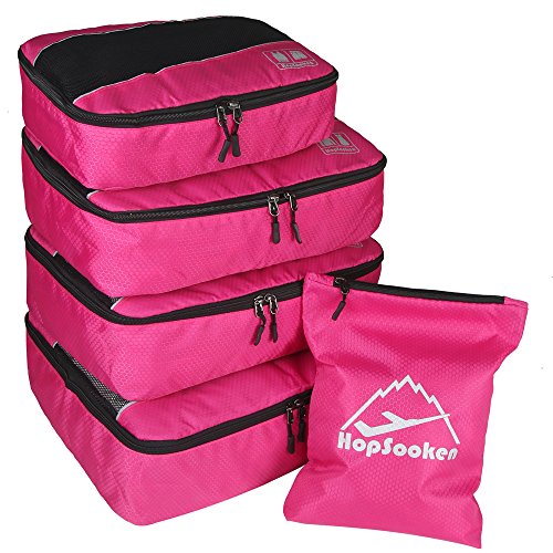 5 Set Packing Cubes for Travel Large Suitcase Luggage Organizer Bags Travel Accessories Vacation 4 Cubes 1 Laundry Pouch Bag (5 Count)