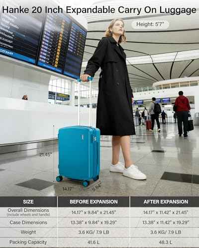 20 Inch Expandable Carry On Luggage