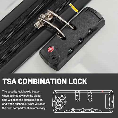 Luggage Sets Durable Hardshell 3 Piece Suitcase with Bags (5 Count)