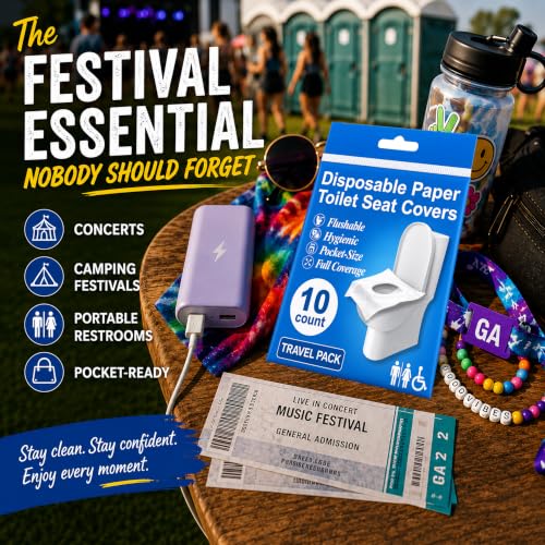 Disposable Toilet Seat Covers Flushable XL 50 Pack (50 Count)