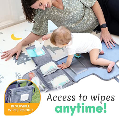 Portable Diaper Changing Pad with Wipes Pocket