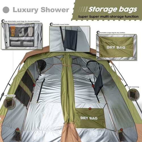 Portable Camping Shower Tent Deluxe Changing Room Easy Set Up Privacy Shelter