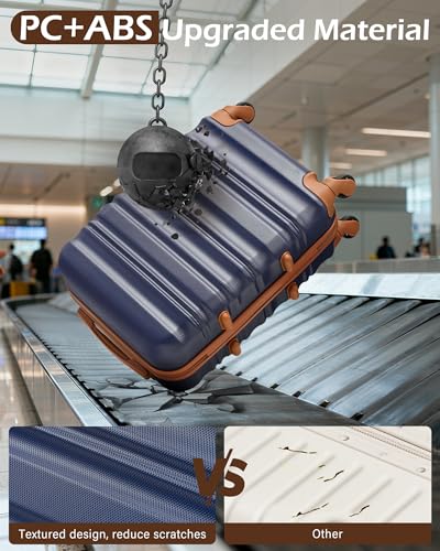 Luggage Set 6 Piece Luggage ABS hardshell TSA Lock Spinner Wheels Luggage Carry on Suitcase (6 Count)