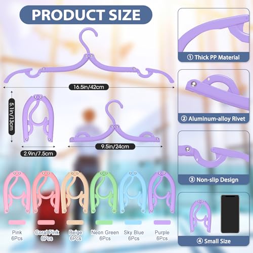 36 Pcs Travel Hangers Portable Foldable Travel Hanger Organizer (36 Count)