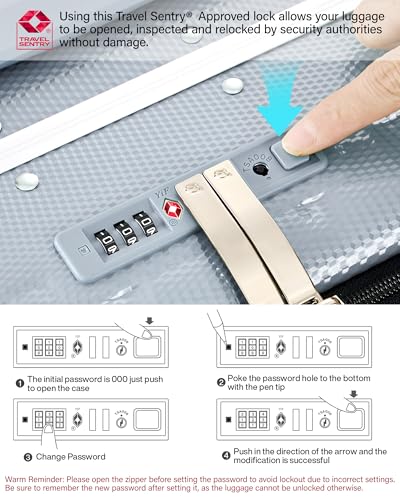 20 Inch Carry On Suitcase PC Hardshell Luggage Top Open Aluminum Frame Rolling Suitcases with Wheels Travel Luggage for Woman Men Gifts
