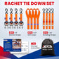 MOCA Heavy Duty Ratchet Straps Tie Down 4 Pack 1.6" x 8 ft (14 Count)