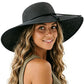 Womens Sun Straw Hat Wide Brim Summer Hat Big Floppy Foldable Beach Sun Hats UPF 50+