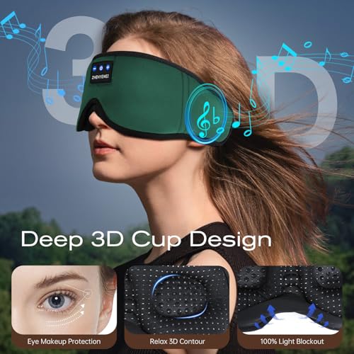 3D Sleep Mask with Bluetooth Headphones