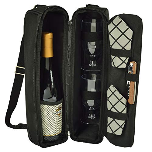 Insulated Wine Tote with 2 Wine Glasses
