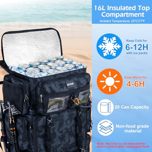 Fishing Tackle Backpack with Cooler