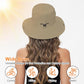 Sun Hats for Women Bucket Hat UV Protection Fishing Hat Wide Brim Safari Hats 2 in 1 Zip
