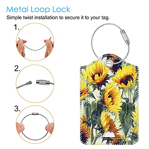 Luggage Tags Privacy Cover ID Label for Travel Bag Suitcase (2 Count)