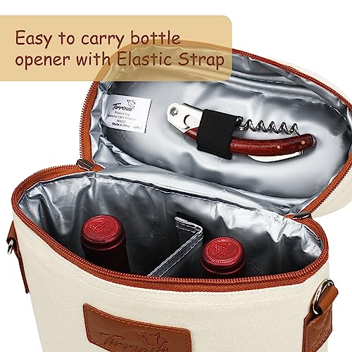 2 Bottle Insulated Wine Tote Carrier Bag