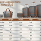 Joyway Luggage Set 3 Piece Suitcase Sets with Spinner Wheel,Hardside Expandable Travel Laggage with TSA Lock (13/20/24/28 Grey brown