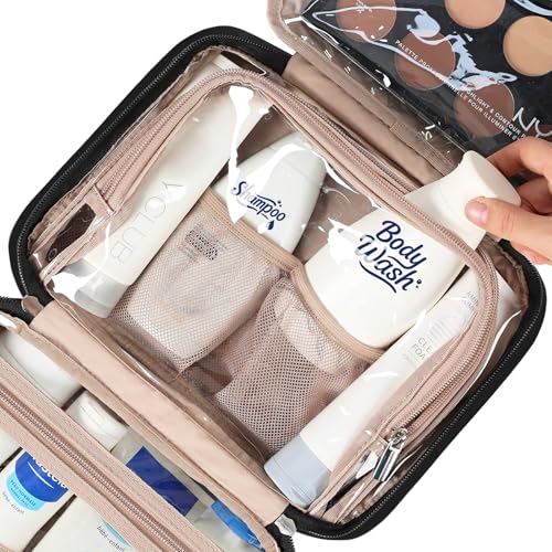 Travel Toiletry Bag for Women Hanging Organizer Makeup Case Pockets