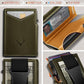 Men Slim Leather Wallet Metal Case Money Clip
