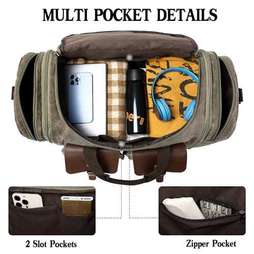 Waxed Canvas Duffle Bag for Men