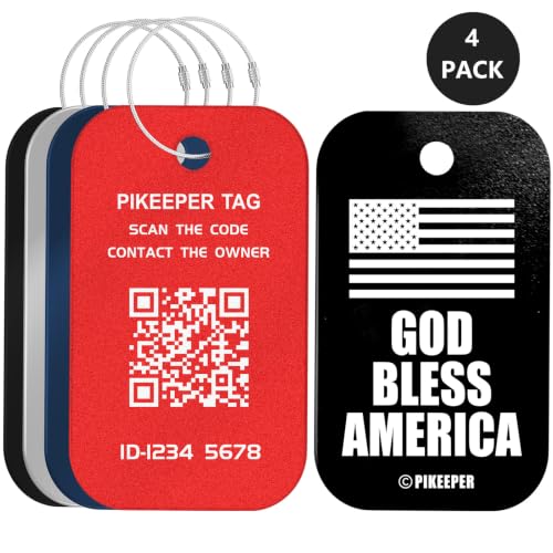 Smart US Flag Luggage Tags 4 (4 Count)