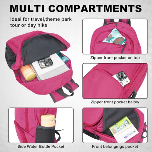 20L lightweight packable Hiking Daypack Foldable Backpack for Men Women Small Travel Outdoor Foldable Shoulder Bag