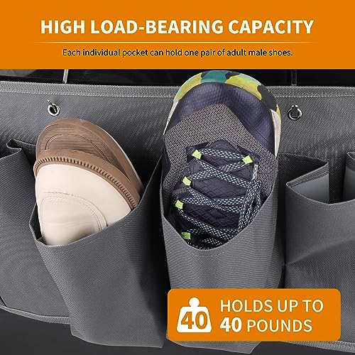 6‑Large‑Pocket RV Bedside Hanging Organizer with Sturdy Hooks