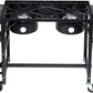Barton Outdoor Camping Propane Double Burner Stove 2 Folding Cook Cooking Station Stand Picnic BBQ Grill 58,000 BTU, Black