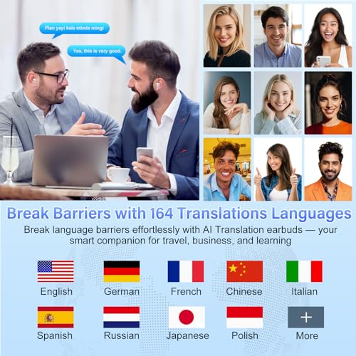 AI Translation Earbuds Real Time with Audio and Video Calls