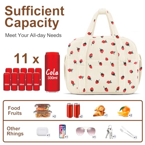 Corduroy Lunch Box Lunch Bag for Women Men