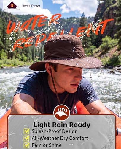 Men's Sun Hat UPF 50+ Wide Brim Bucket Hat Windproof Fishing Hats