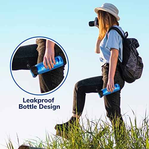 Survival - 4-Stage Water Filter Bottle, BPA-Free Water Bottle for Survival Gear, Camping, and Travel, Teal