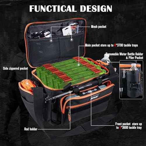 Fishing Tackle Bag with 2PCS 3600 Tackle Boxes