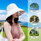 Women Floral Reversible Wide Brim Sun Hats Summer UV Protection Hiking Fishing Hat Wired Edge Beach Garden Lawn Work Cap Chin Strap