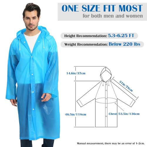 2 Pack Portable EVA Raincoats for Adults (2 Count)