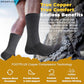6 Pairs Copper Hiking Running Socks (6 Count)