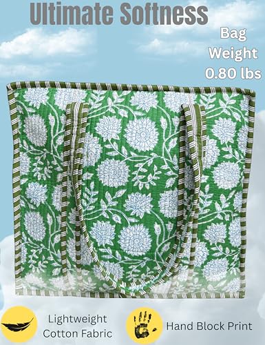 100% Cotton Quilted Tote Bag For Women