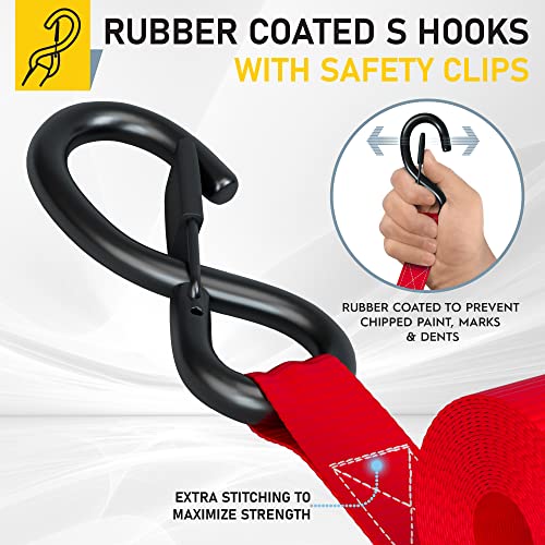 Ratchet Straps Heavy Duty 4 Pack (4 Count)