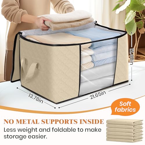 10 Pack Storage Bags for Clothes Blanket Storage Bins with Lids (10 Count)