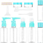 Vitog Travel Bottles Kit, TSA Approved Leak Proof Portable Toiletry Containers Set, Clear flight size PET Cosmetic Containers for Lotion, Shampoo, Cream, Soap, Set of 11 (Blue+Plastic)