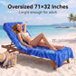 4 Pack Microfiber Beach Towel Oversized 71x32 Blue Multipack Bulk (4 Count)