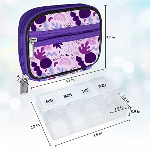 Weekly Travel Pill Organizer Pill Case for Purse with Removable 7 Day Pill Box