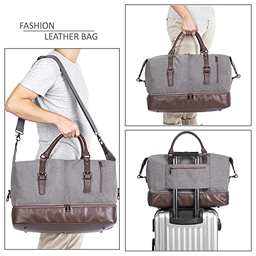 Leather Travel Bag with Shoe Pouch