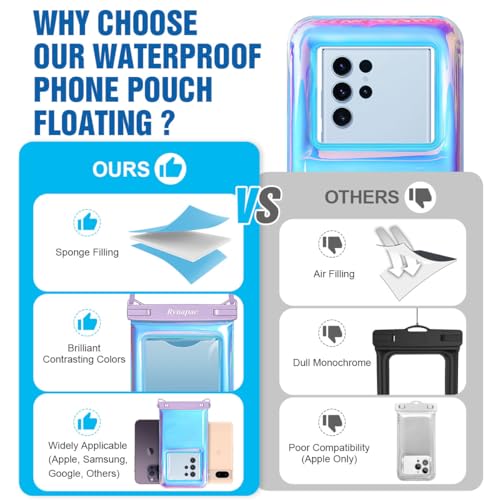 Up to 10''] Waterproof Phone Pouch Floating