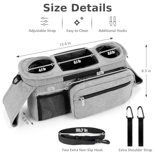 Universal Stroller Organizer with Insulated Cup Holder