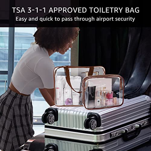4Pcs Crystal Clear PVC Travel Toiletry Bag Kit for Women Men (4 Count)