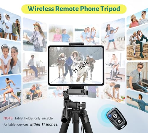 Phone Tripod 67" Camera Tripod Stand for iPhone iPad