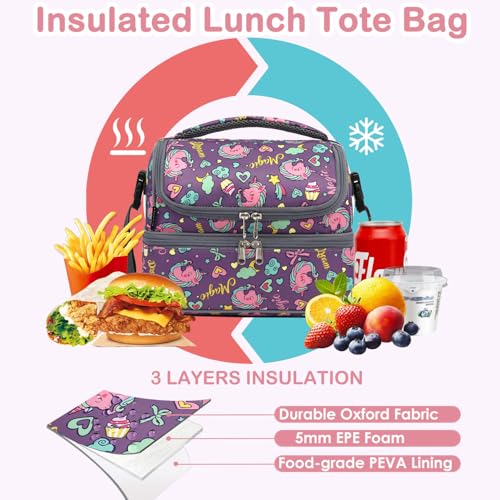 Double Decker Cooler Insulated Lunch Bag Large Tote for Boys